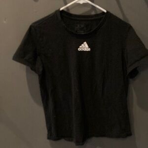 Adidas size medium basic black logo shortsleeved t shirt great condition